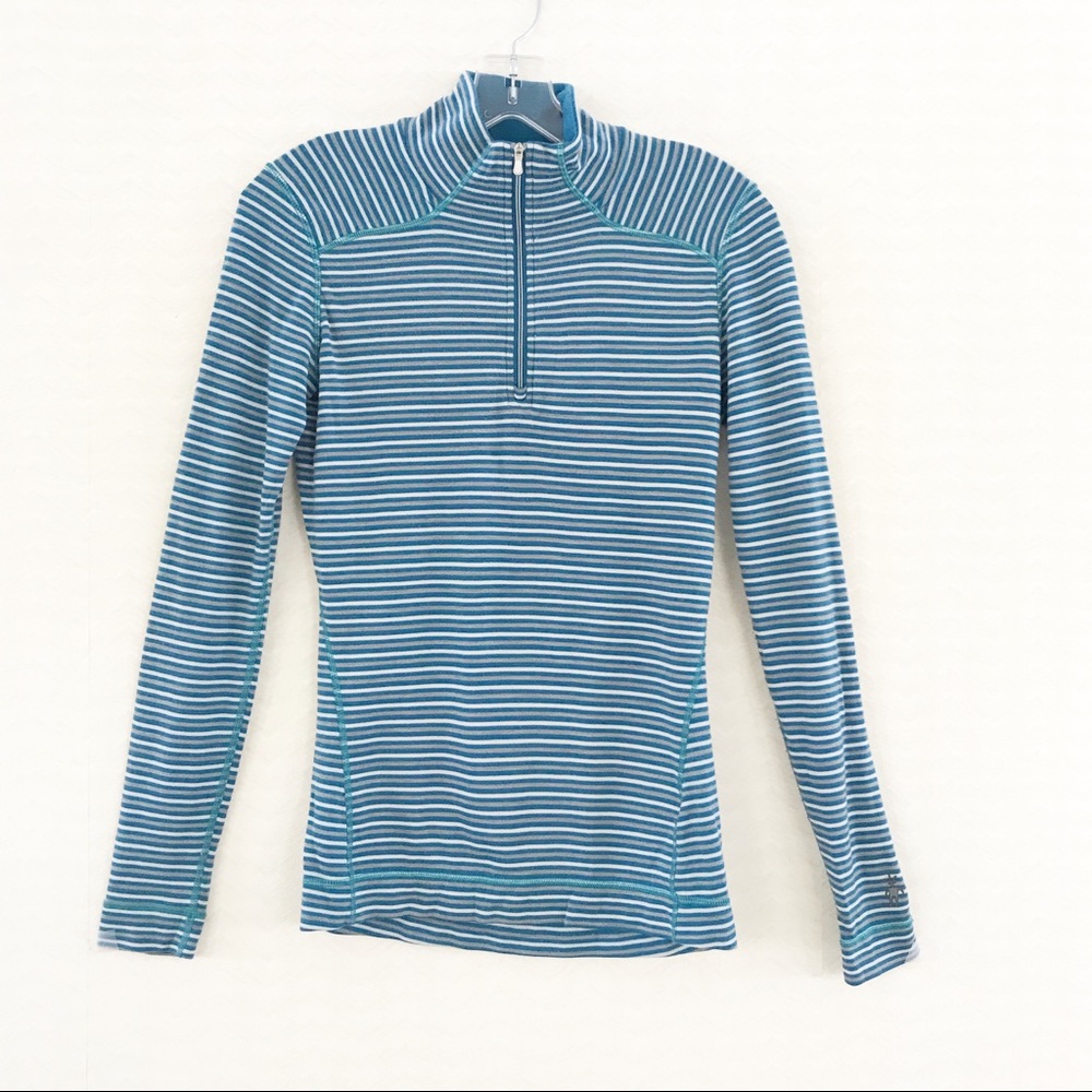 Smartwool Striped Merino Wool Quarter ZIP Sweater